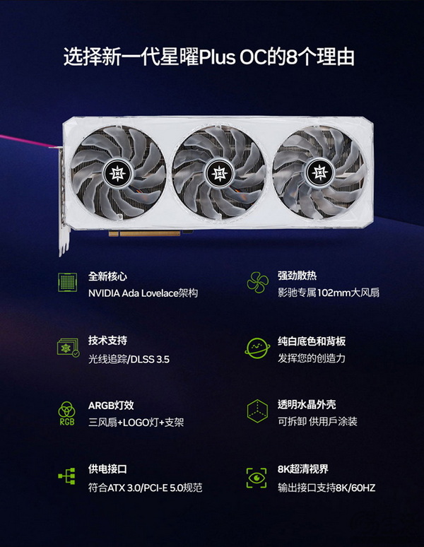 散热更高效，影驰rtx 4070 ti super星曜plus oc发售